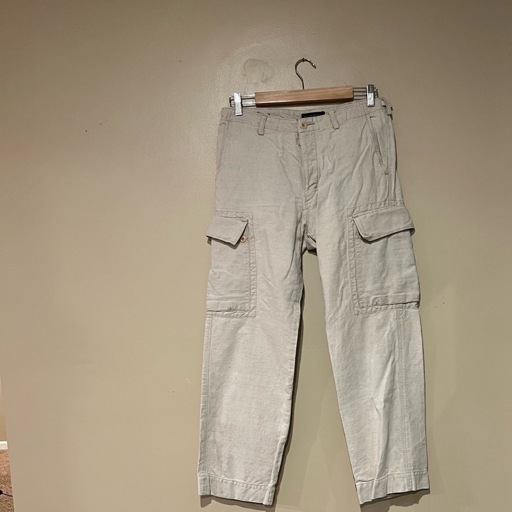 Vintage Banana Republic Women's Size 30/30 Linen Blend Cargo Button Fly Trouser